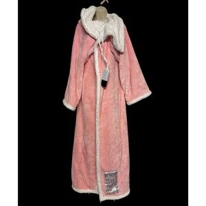 Heated Throw Blanket with Sleeves and Foot Pockets Pink White 52x72 Tested WORKS